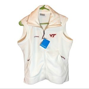 Columbia Virginia Tech off-white fleece vest, XL